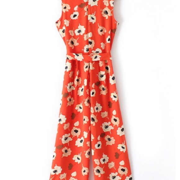 Pants - New Floral Print Jumpsuit